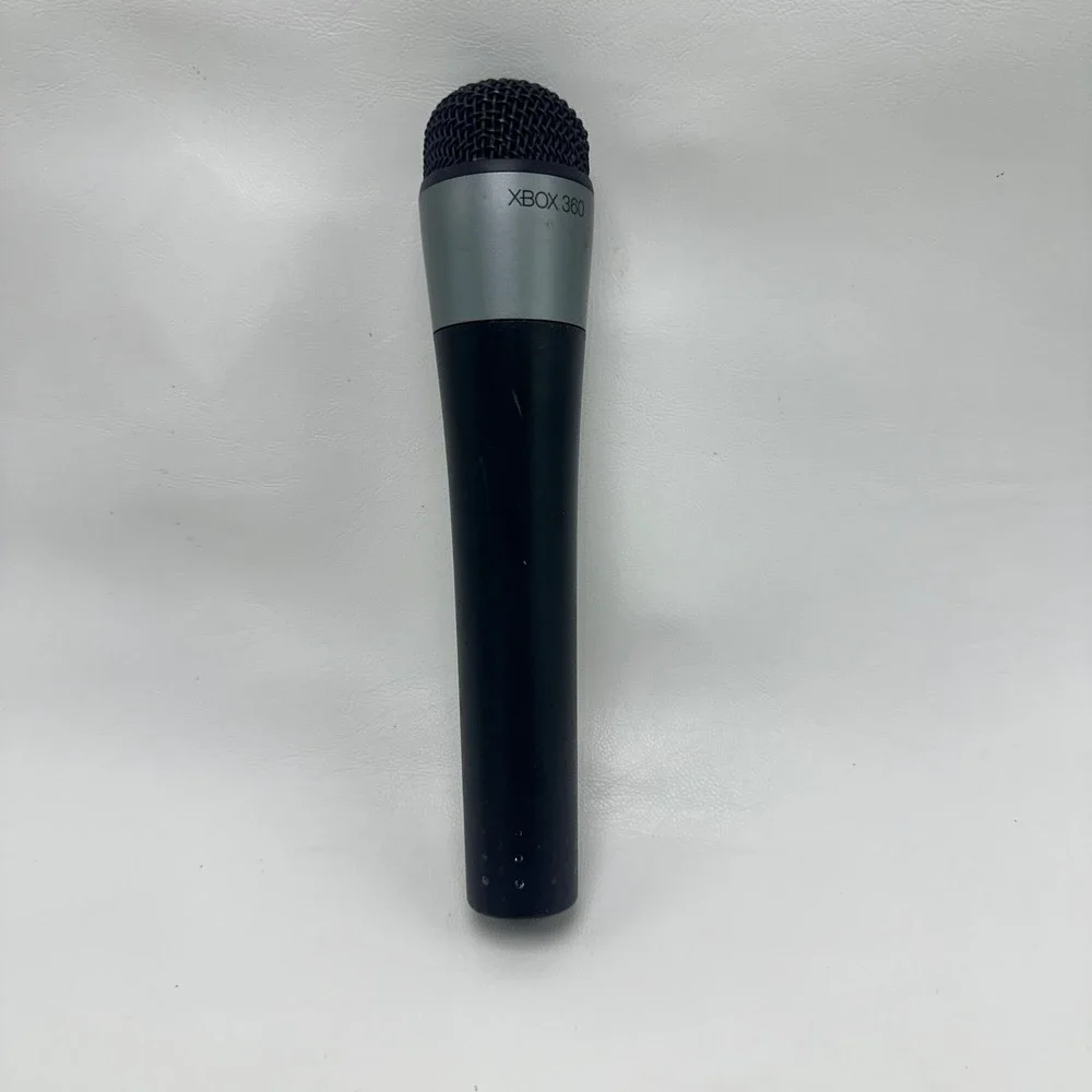 Microsoft Xbox 360 Wireless Microphone Model 1380 Black Silver Karaoke Gaming